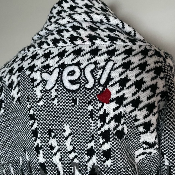 Desigual houndstooth shawl collar zip up sweater size XL. - Picture 5 of 8